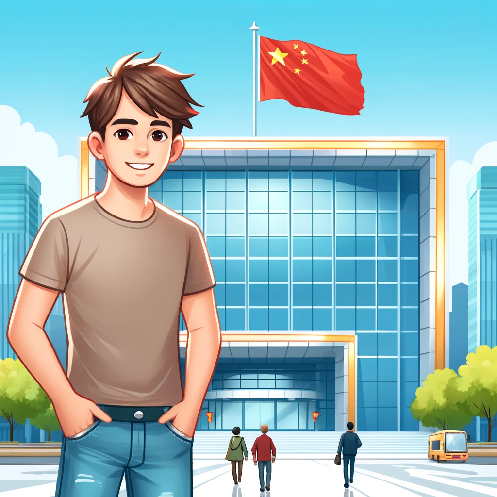 Standing in front of China Tax Bureau